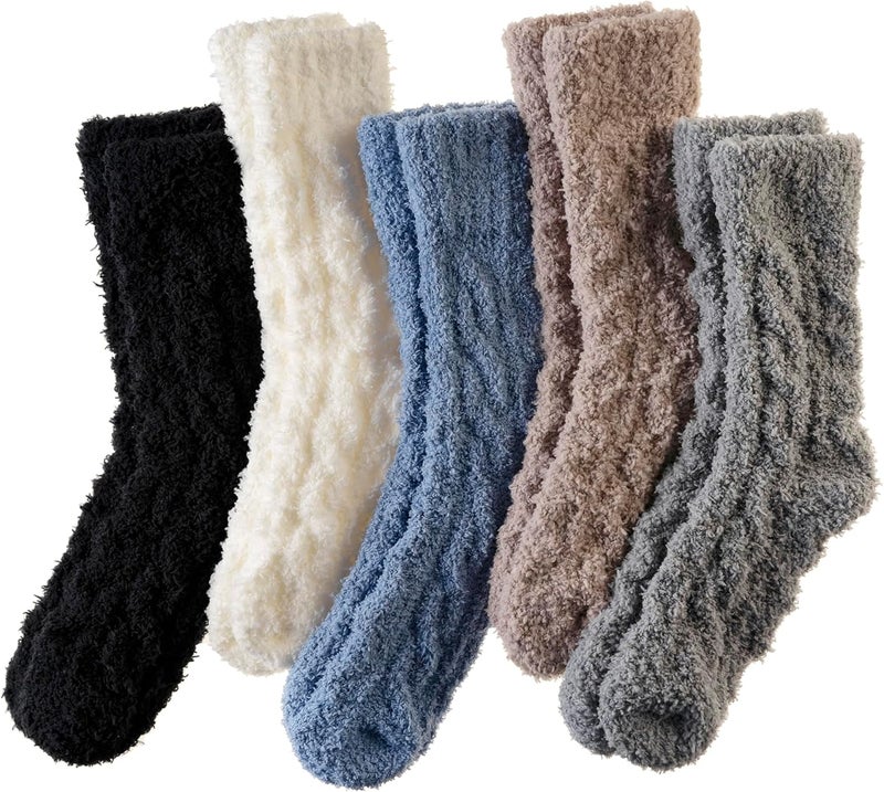 AMENLAN Store Women Fuzzy Slipper Socks Winter Microfiber Soft Cozy Plush Fluffy Socks Warm Comfy Thermal Home Sleeping Socks - Image 1